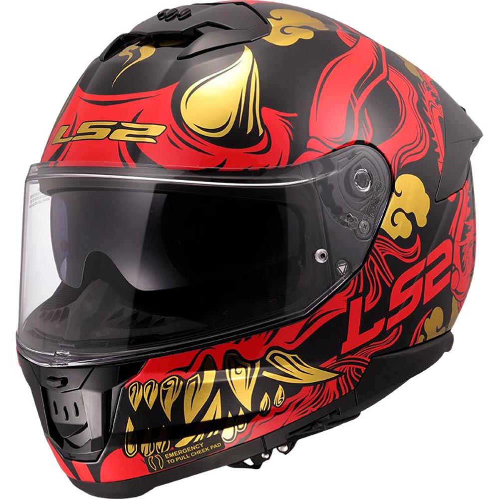 LS2 - Casque FF808 Stream II Drako Noir / Rouge / Or / Brillant