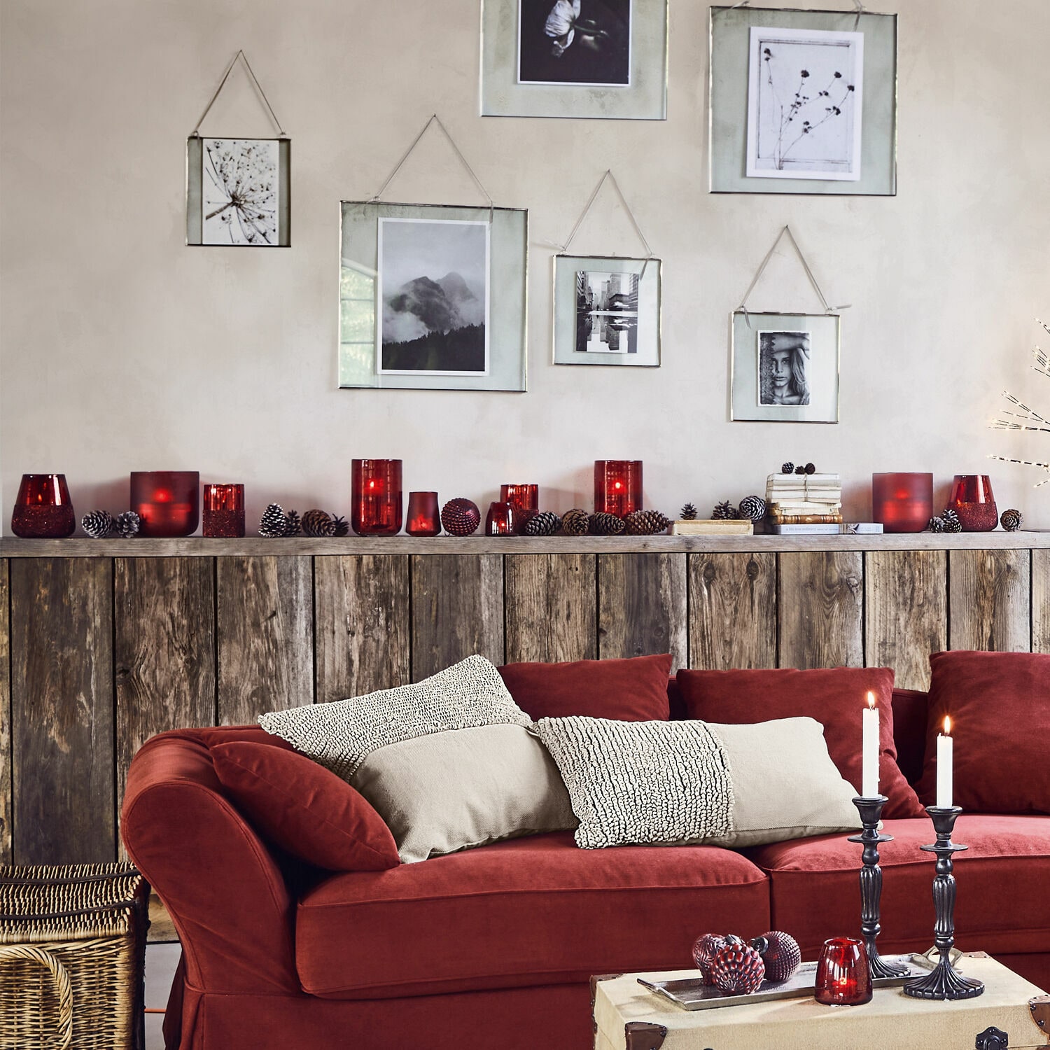 Windlicht 6er Set Paro rot