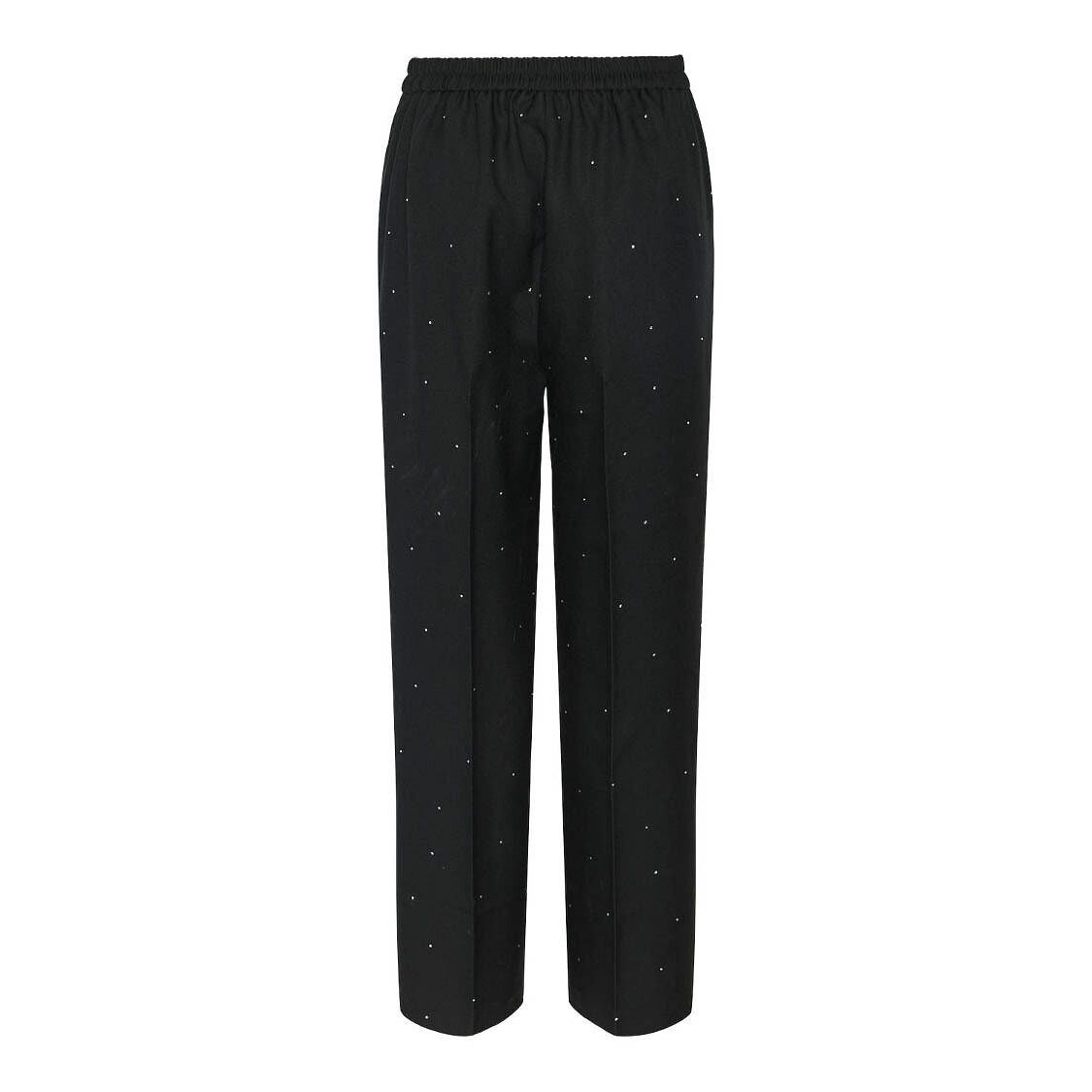 PEÇAS<br>Calças largas, cintura alta com strass