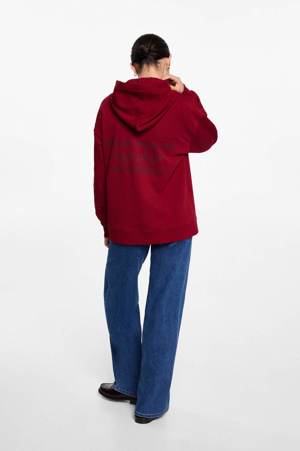 MANGO TEEN hoodie met backprint rood