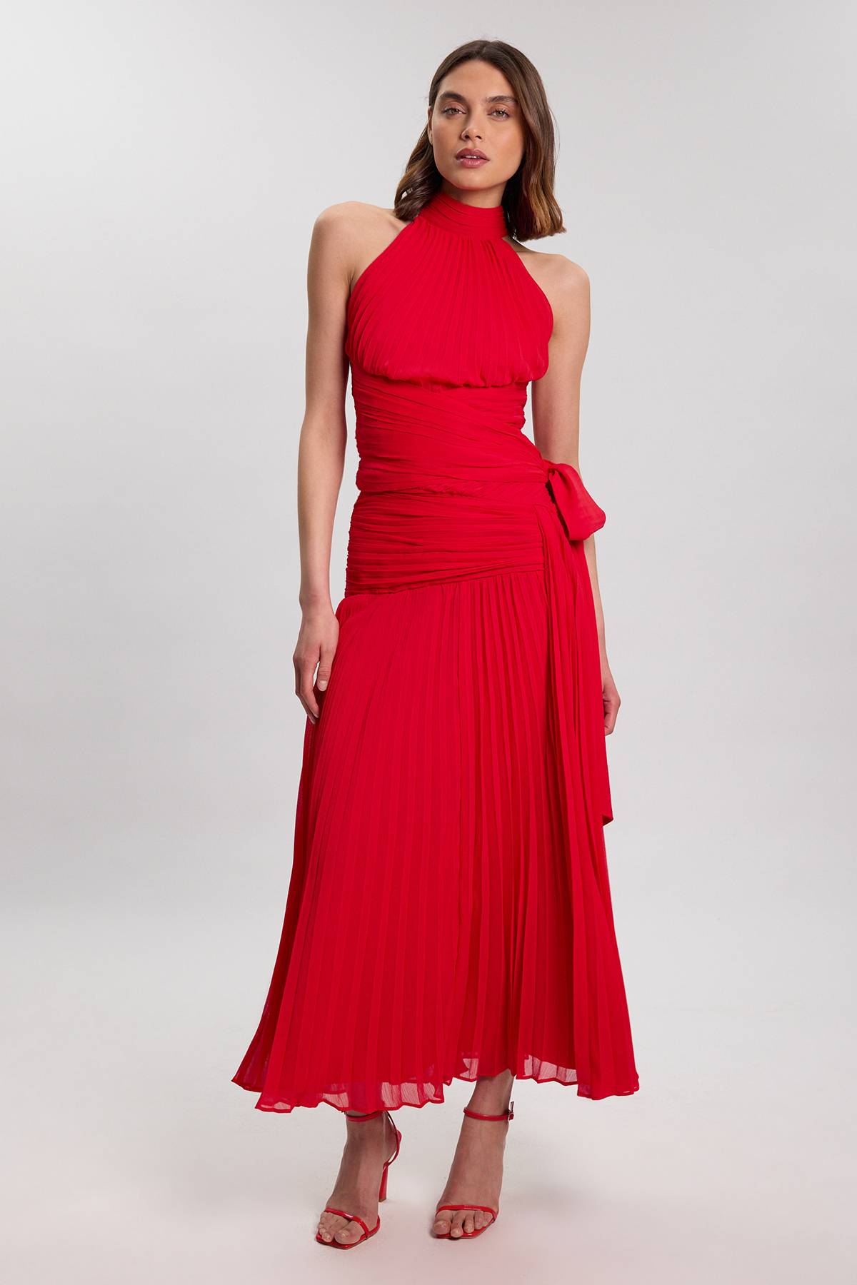 KarenMillen Haut Col Licou En Mousseline Crinkle