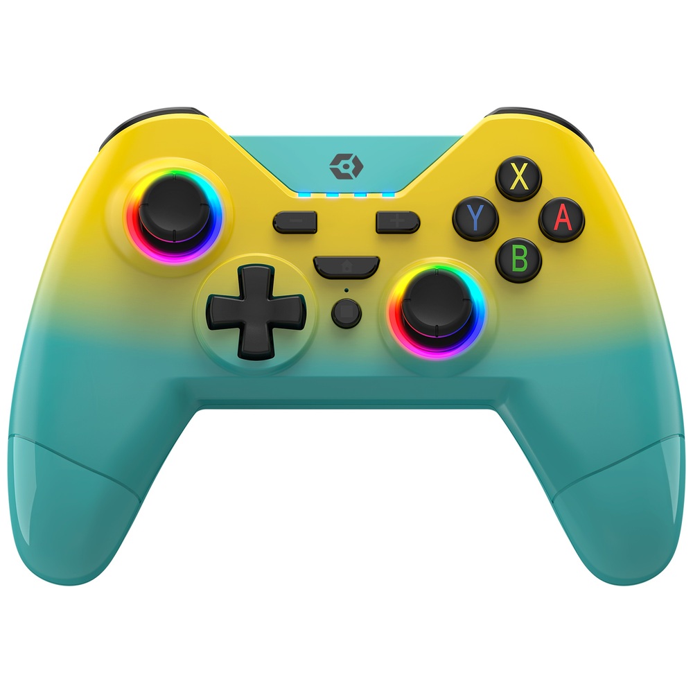 Gioteck WX4+ Kabelloser RGB-Controller für Switch und PC – Gelb/Türkis