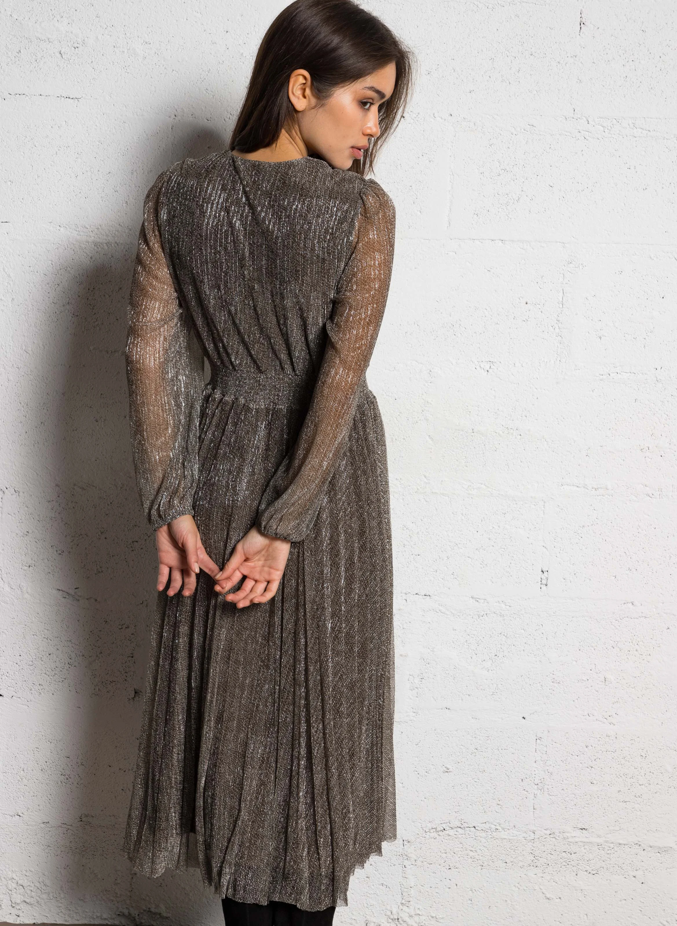 HELGA - Robe longue col V | Doré