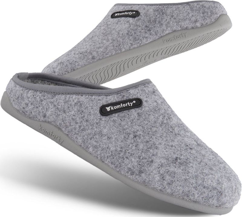 Komforty - Pantoffels - Zwart - Wol - Antislipzool