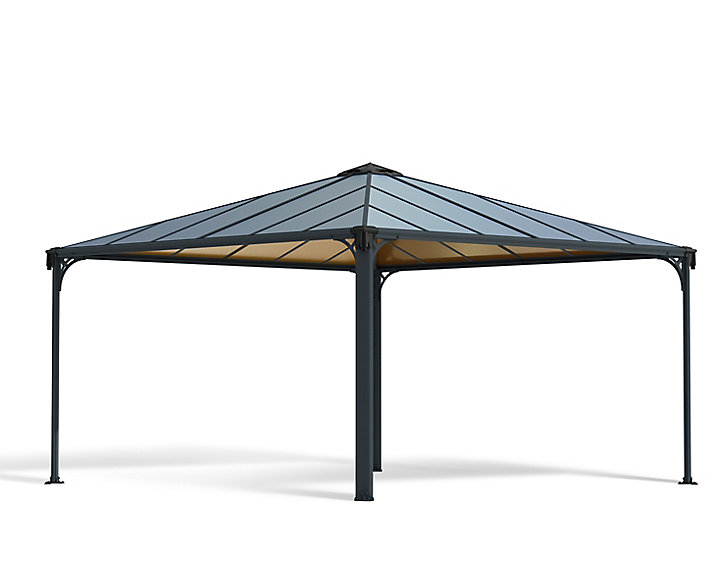 Tonnelle aluminium et toit polycarbonate Palermo 4,3 x 4,3 m