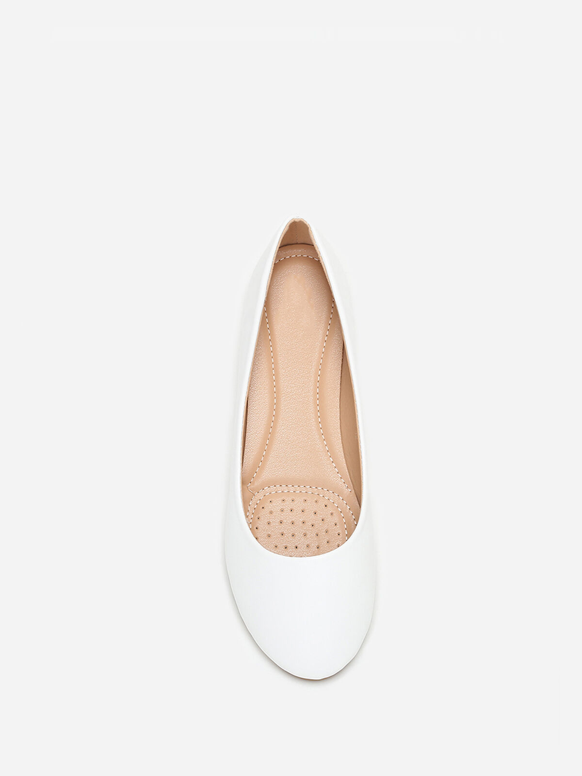 Ballerines à bout arrondi grandes tailles- Blanc