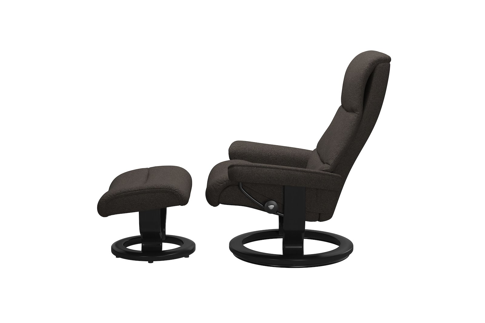 View (M) lenestol med krakk Tekstil Orchid Brown - Classic - Sort