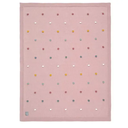 Lässig Baby-Strickdecke GOTS Dots Rosa