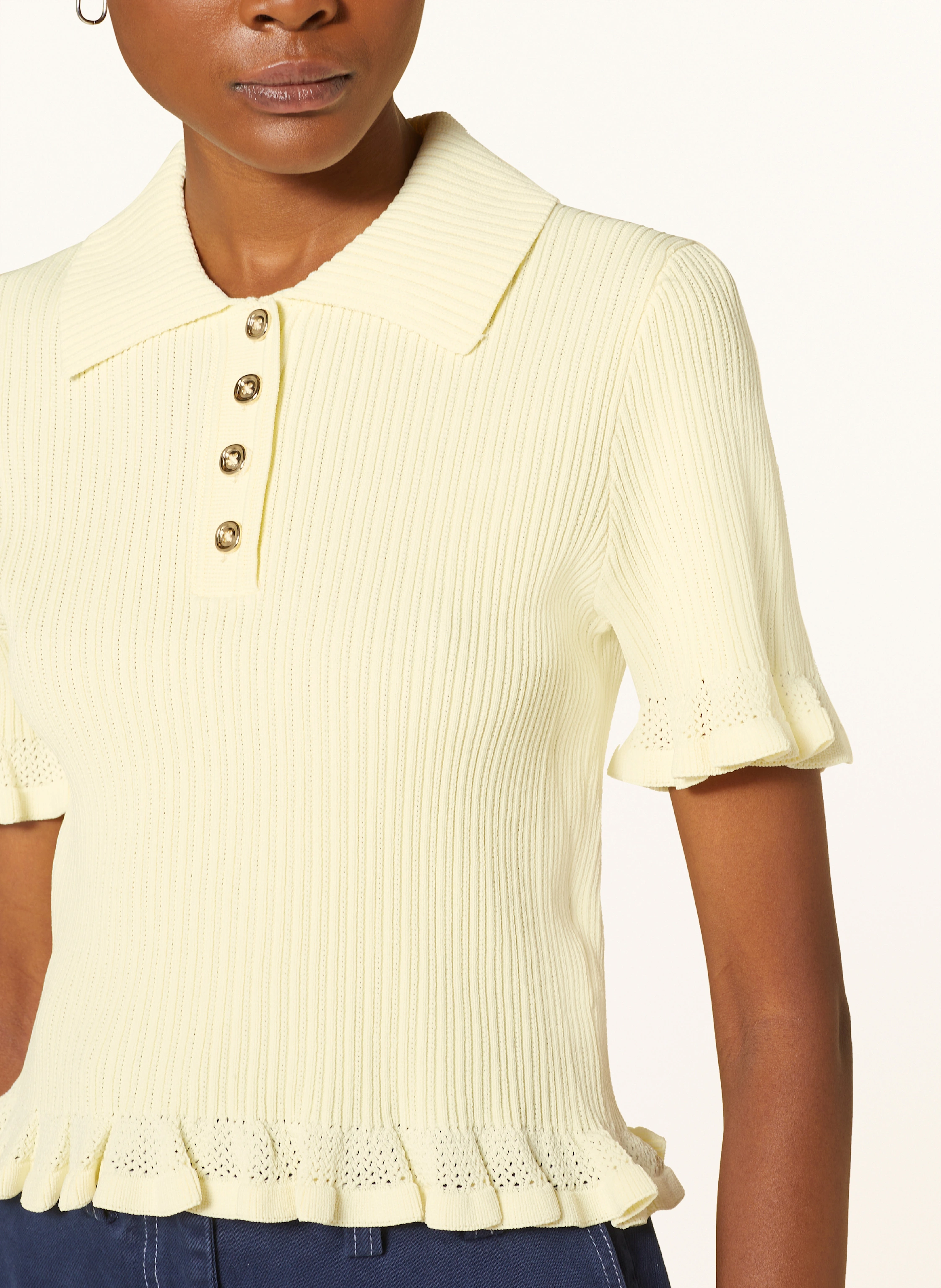 SANDRO Strick-Poloshirt mit Volants