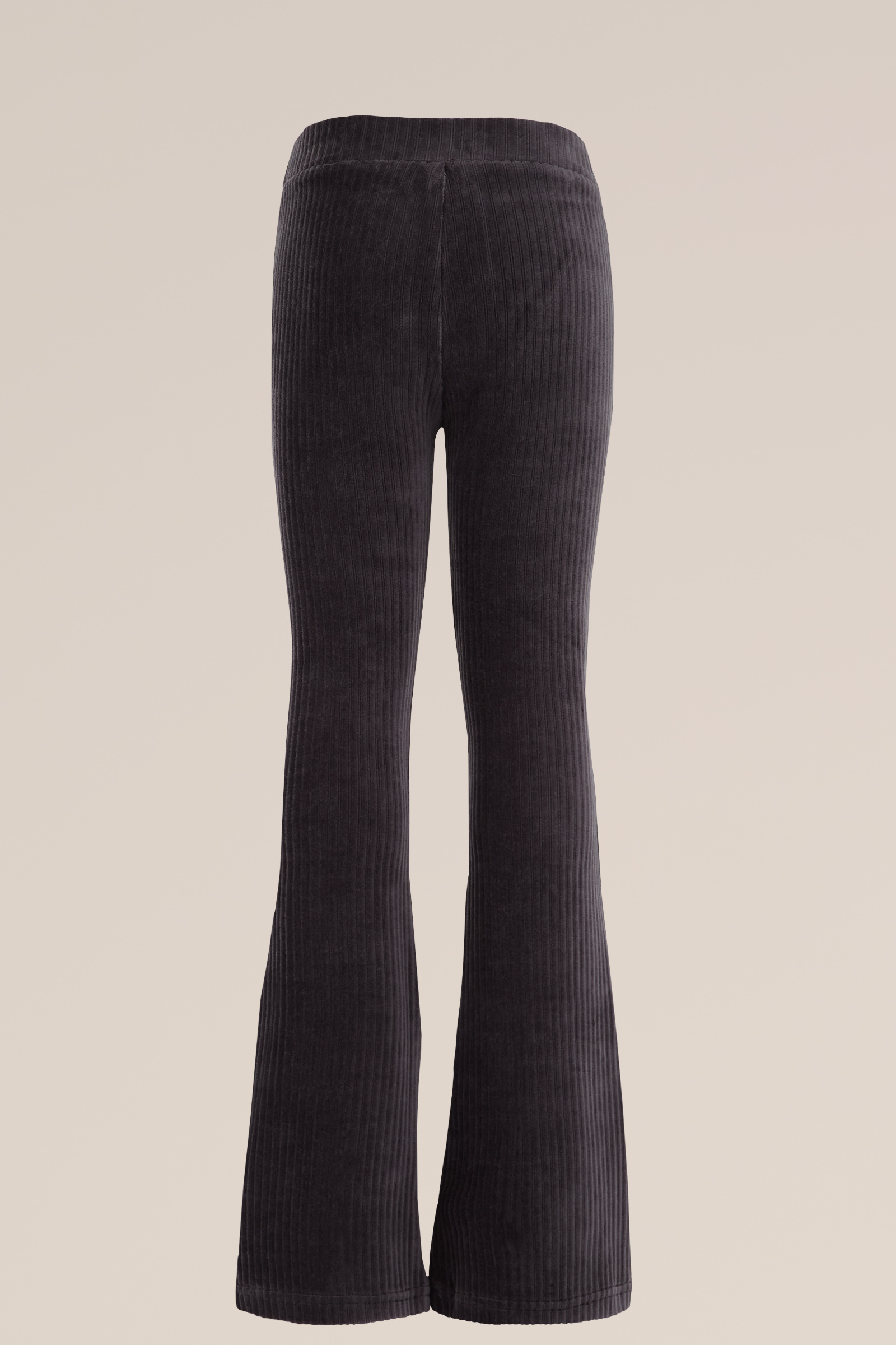 Meisjes velvet flared legging van ribstof WE Fashion Donkergrijs