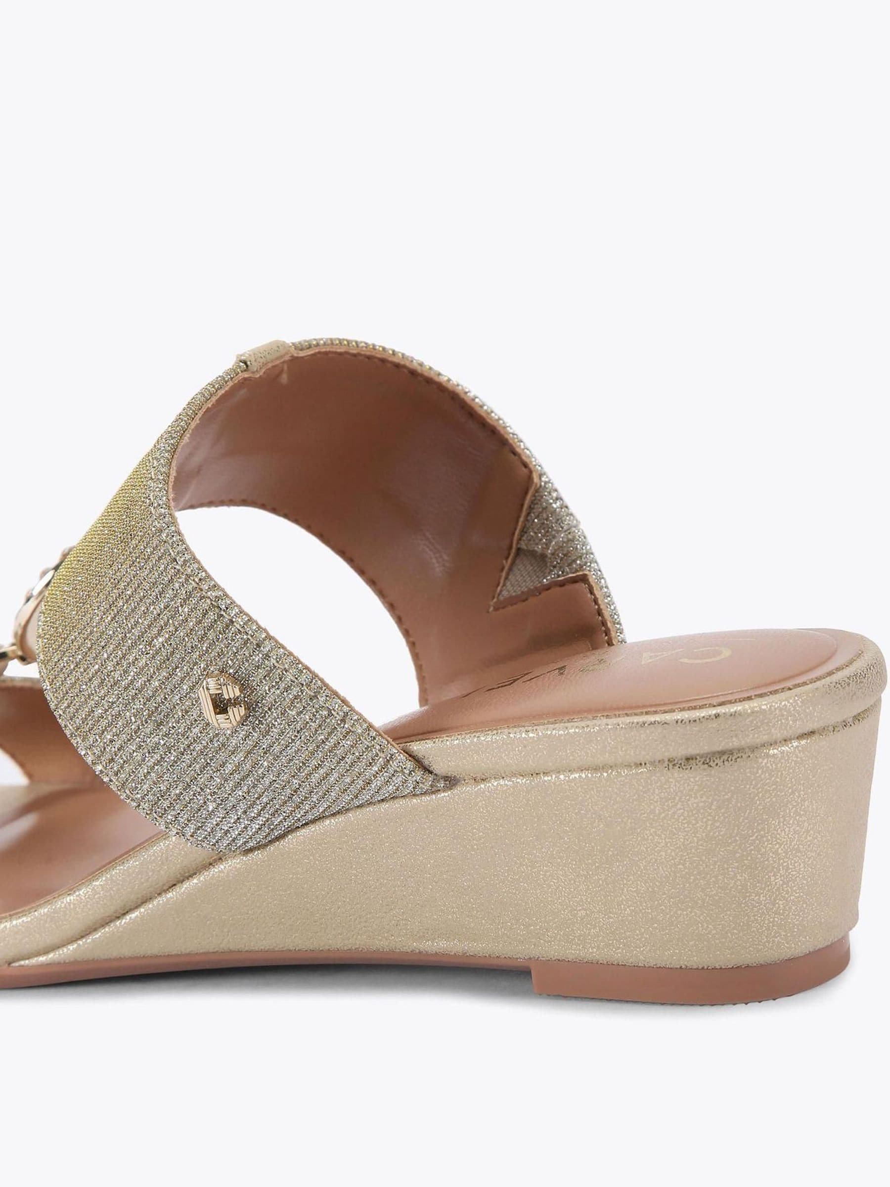 Goud - Carvela Comfort Arletta Mid Wedge Sandals