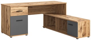 Winkelschreibtisch Mason Basalt Grau / Nox Oak 170 x 76 x 151 cm