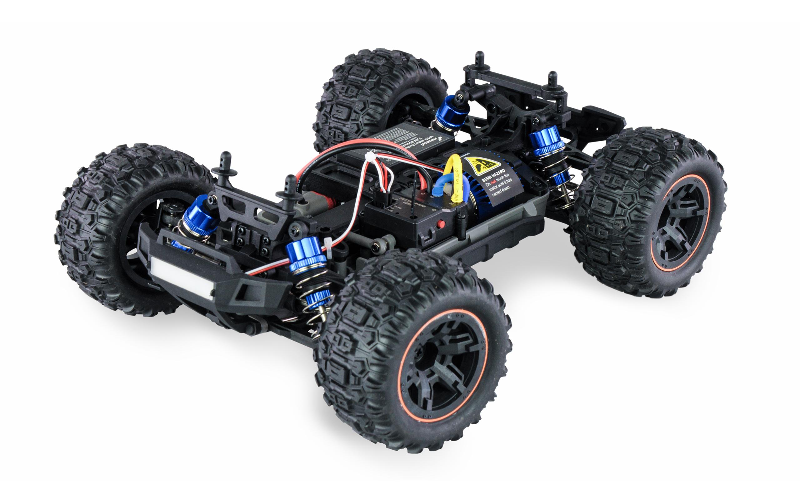 Truggy Hyper GO Brushed 4WD, Blau/Orange RTR, 1:16Off-Road RC Modellauto mit Allradantrieb und 40 km/h Höchstgeschwindigkeit
