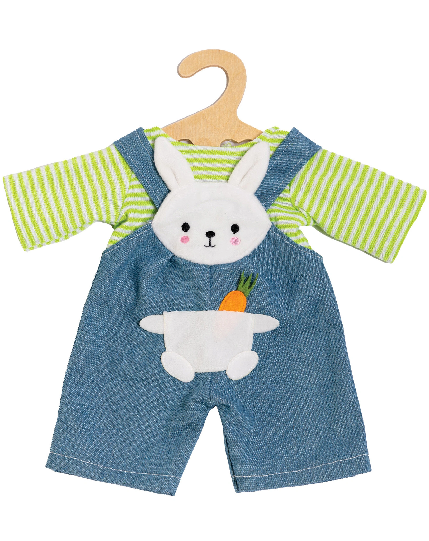 Puppen-Latzhose BUNNY LOU mit Ringelshirt (28-35cm)