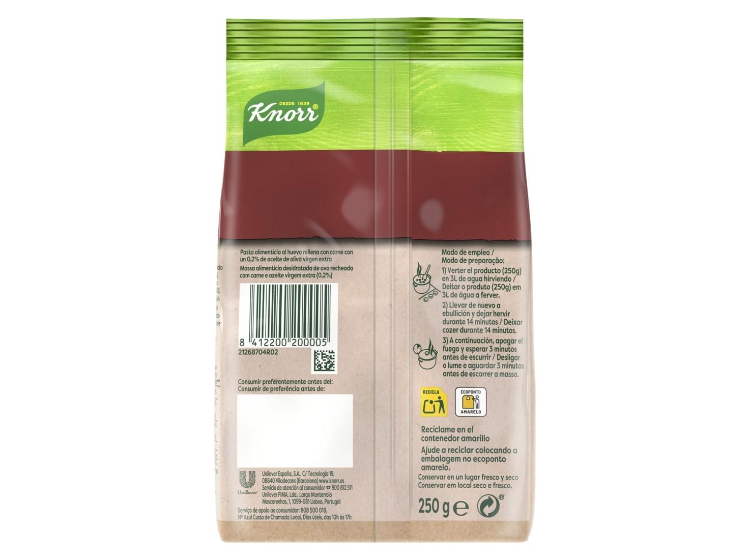 MASSA KNORR RECHEADA CARNE 250G