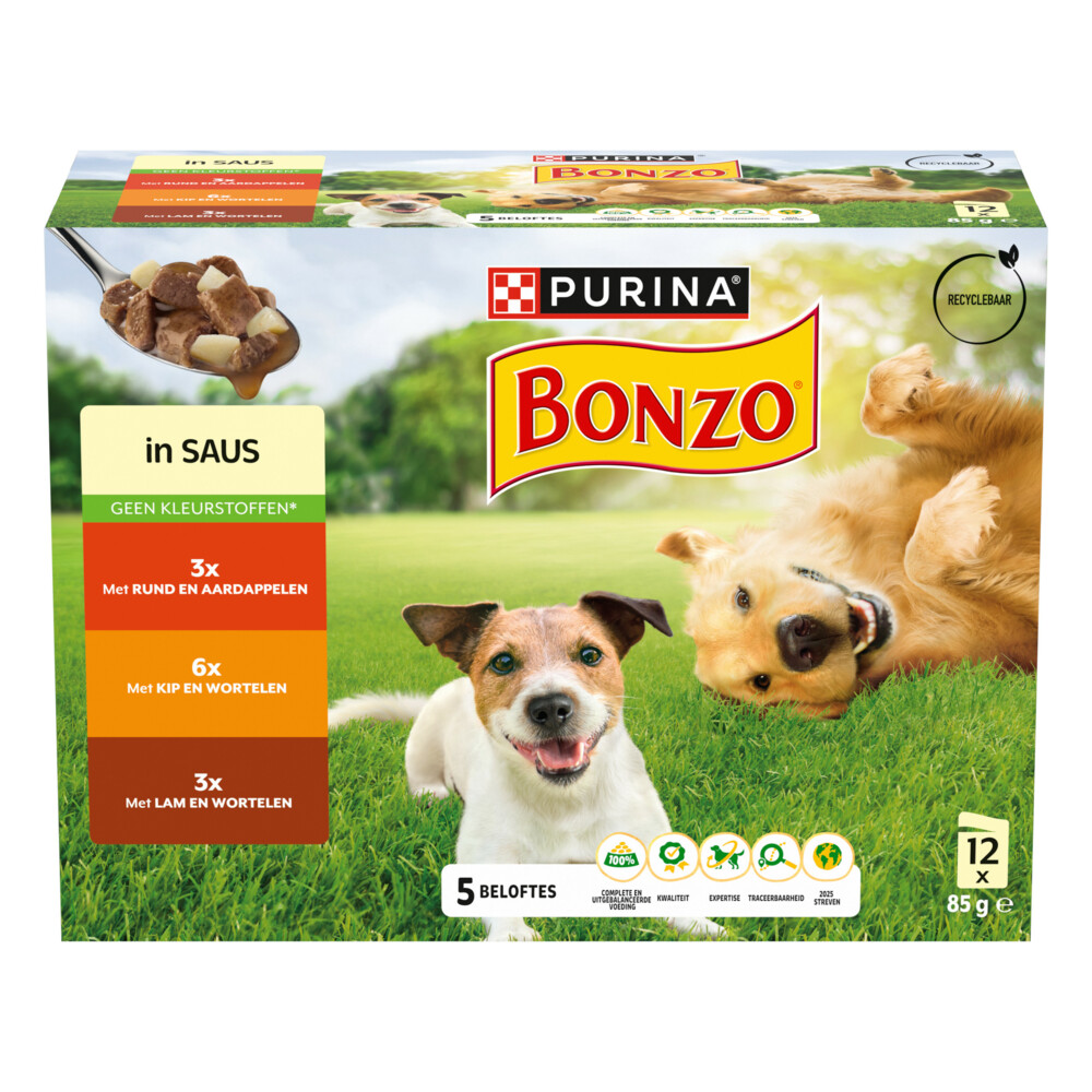 Bonzo Pouch in Saus Multipack 12 x 85 gr