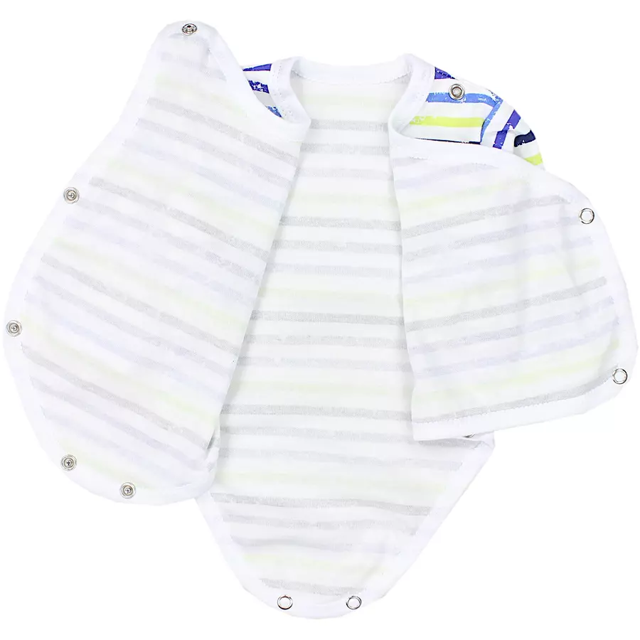 TupTam Baby Langarm Wickelbody 5er Pack grauhellblau