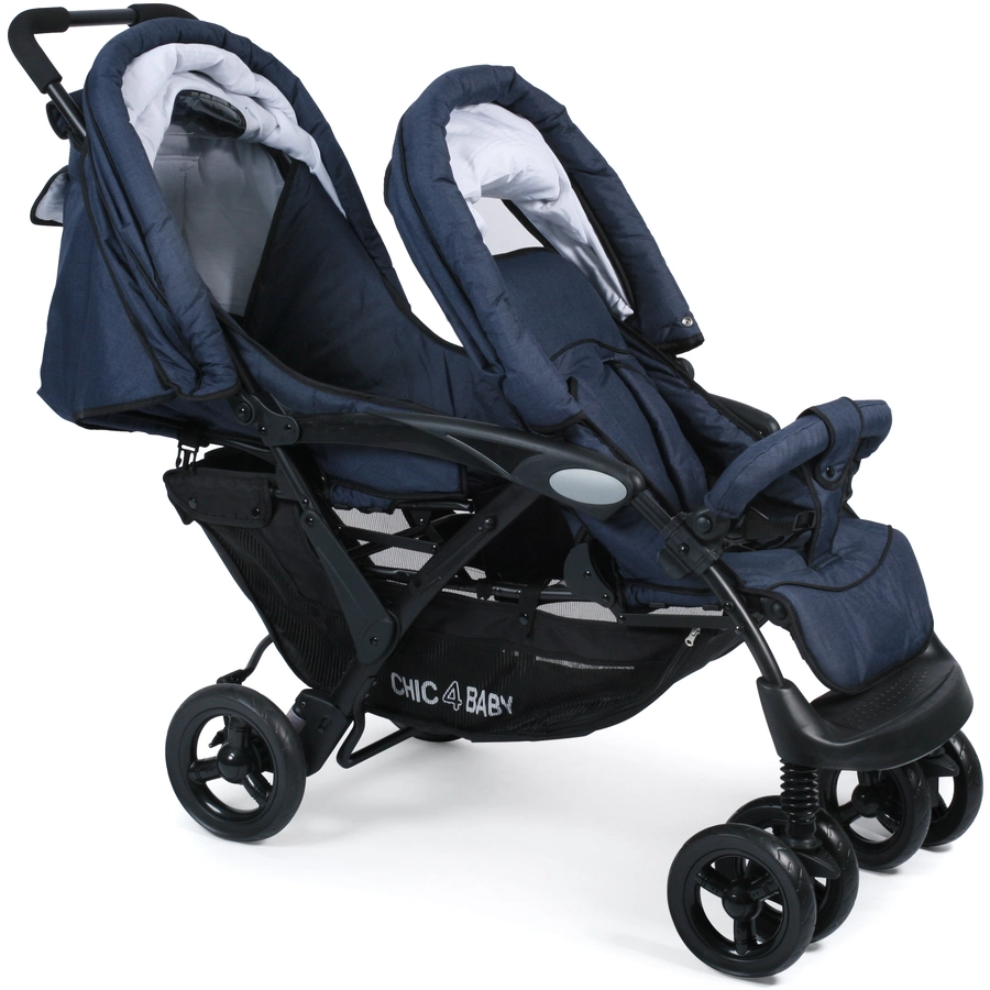 CHIC 4 BABY Geschwisterwagen DUO Jeans navy blue