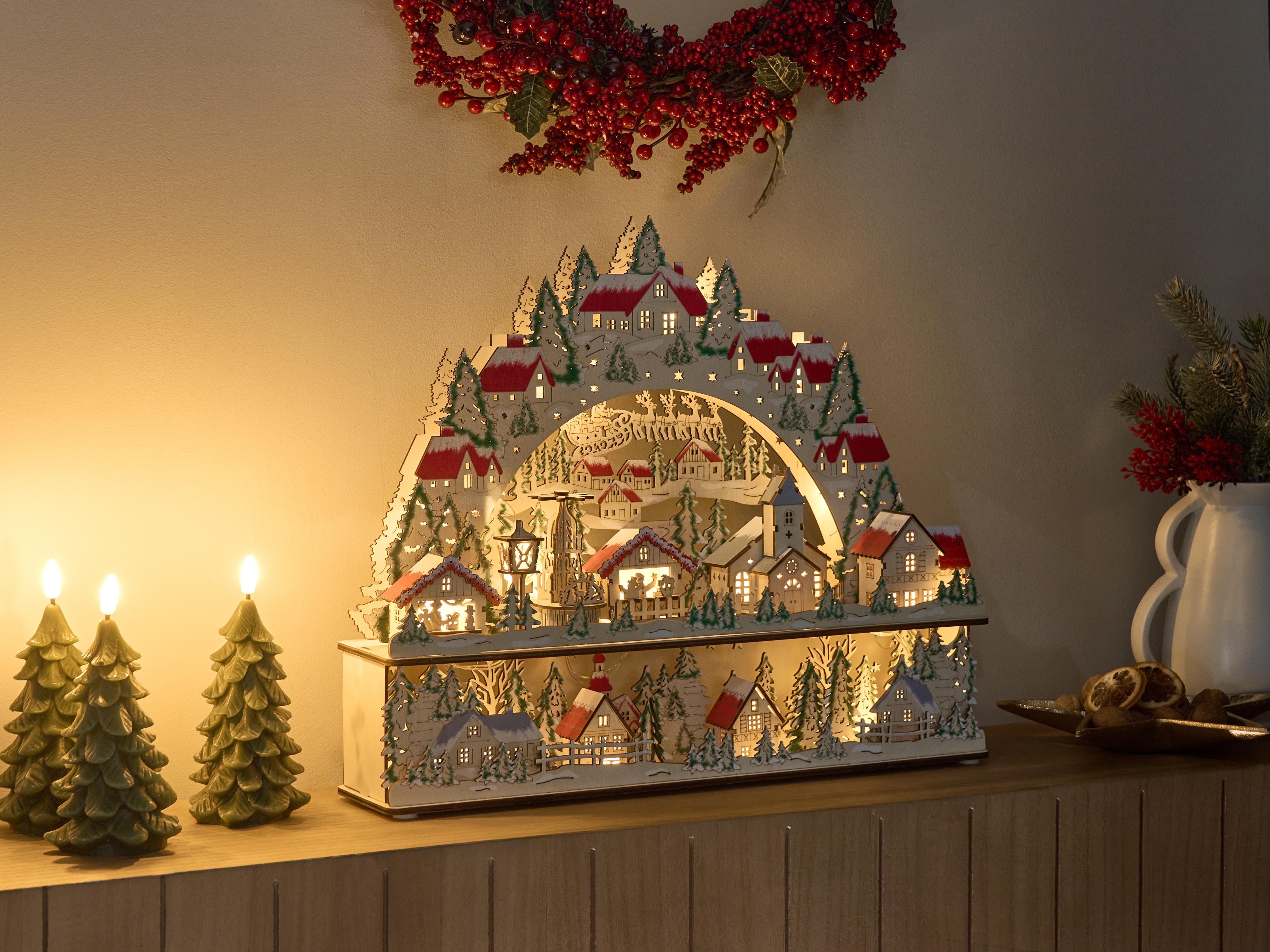 Kerstdecoratie LED BOLKESJO 39 cm Lichtbruin
