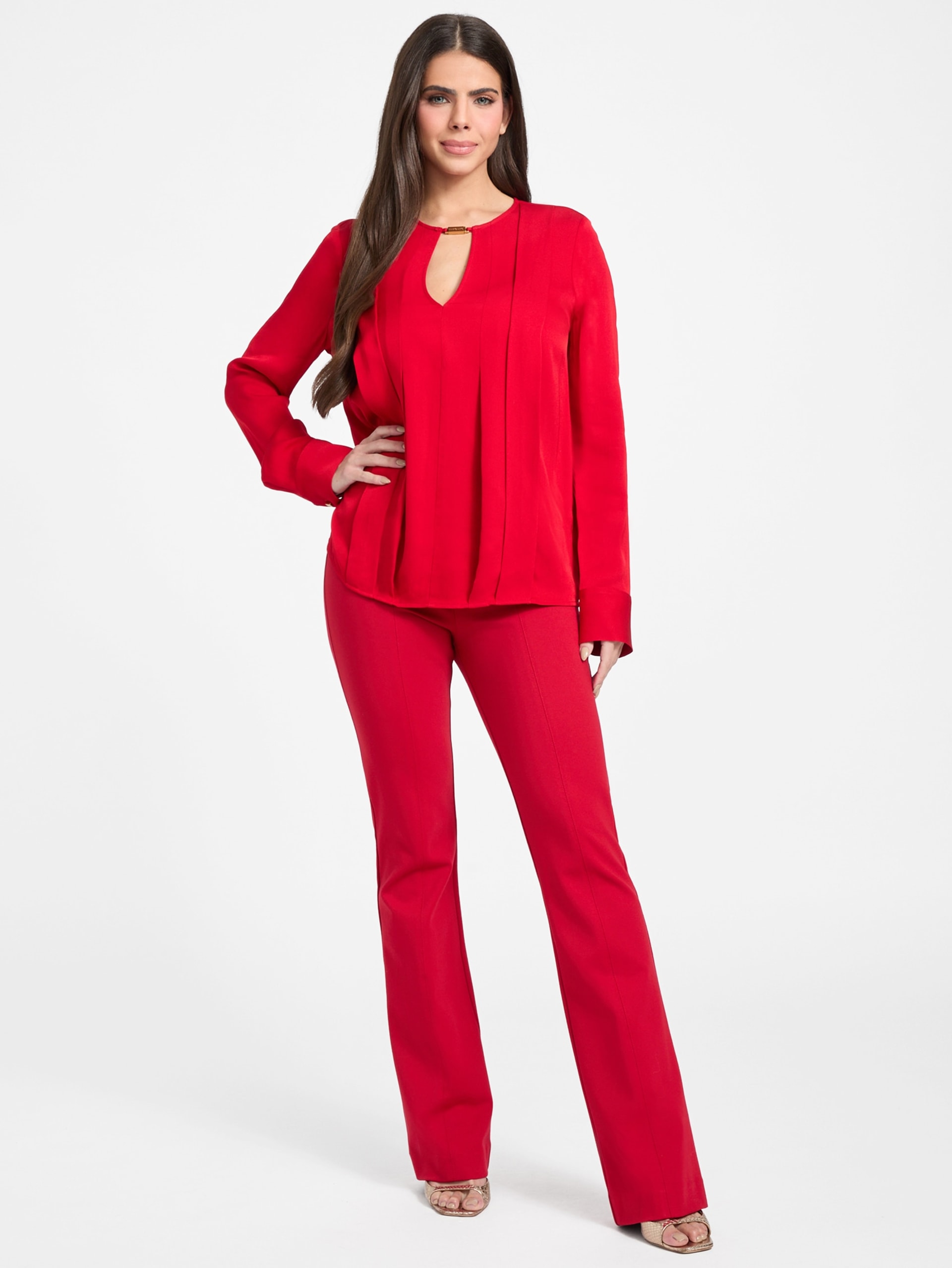 Blusa Anita com decote em forma de fechadura