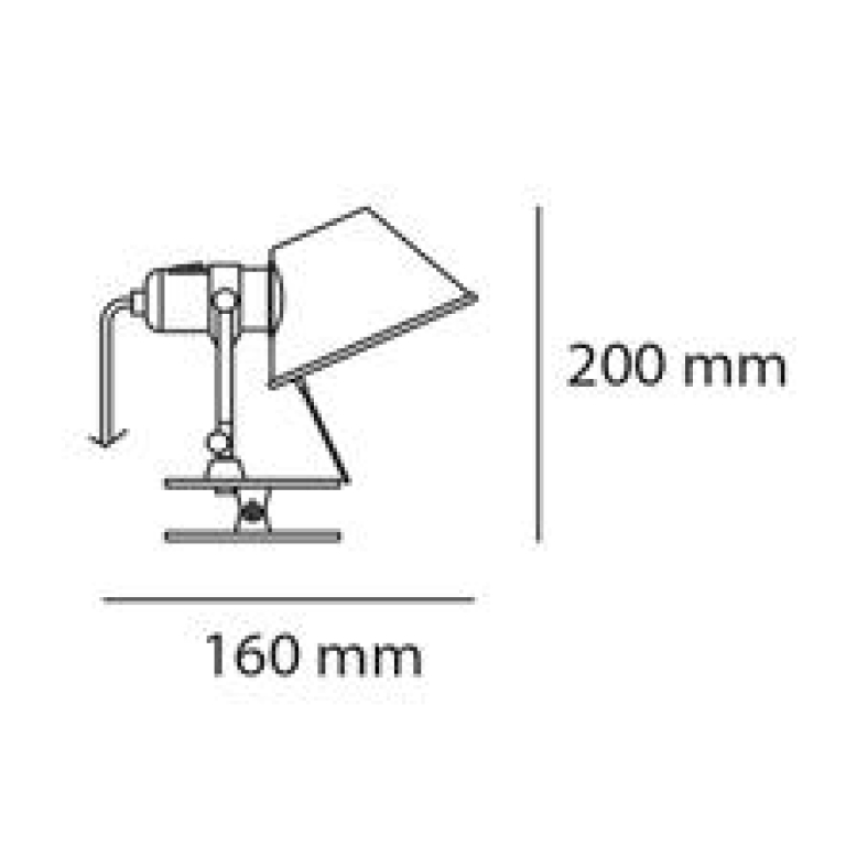 Artemide Tolomeo Micro Pinza klemlamp retrofit blauw
