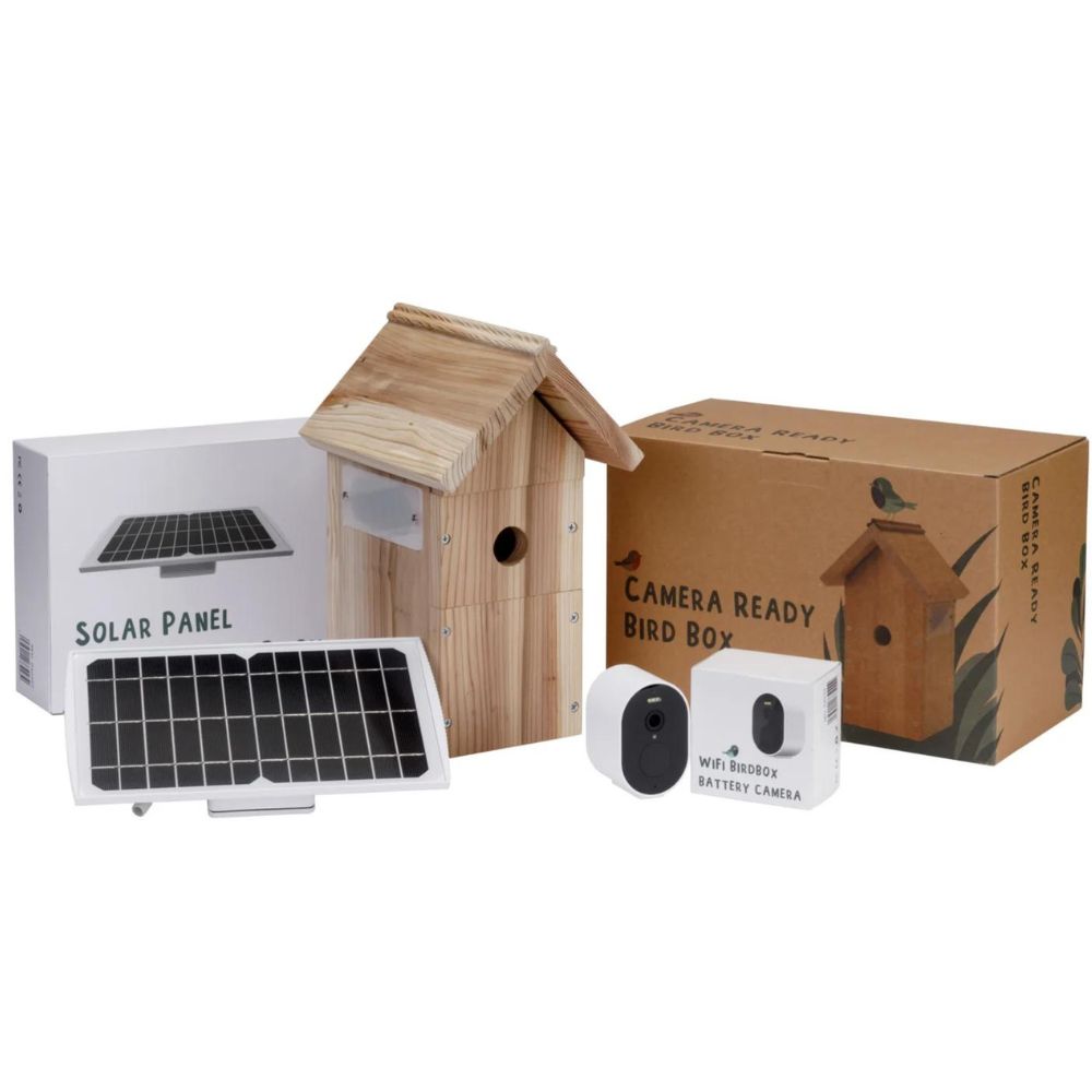 Nichoir avec caméra hd et panneau solaire