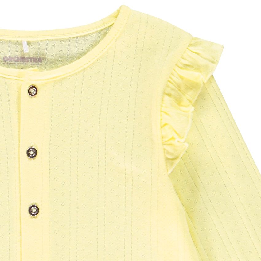 Gilet en maille pour fille - Jaune