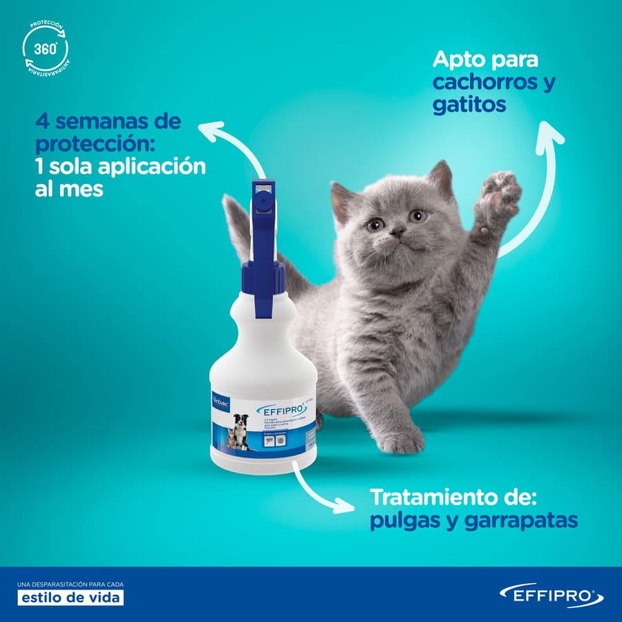 Spray antiparasitário Effipro para cães e gatos