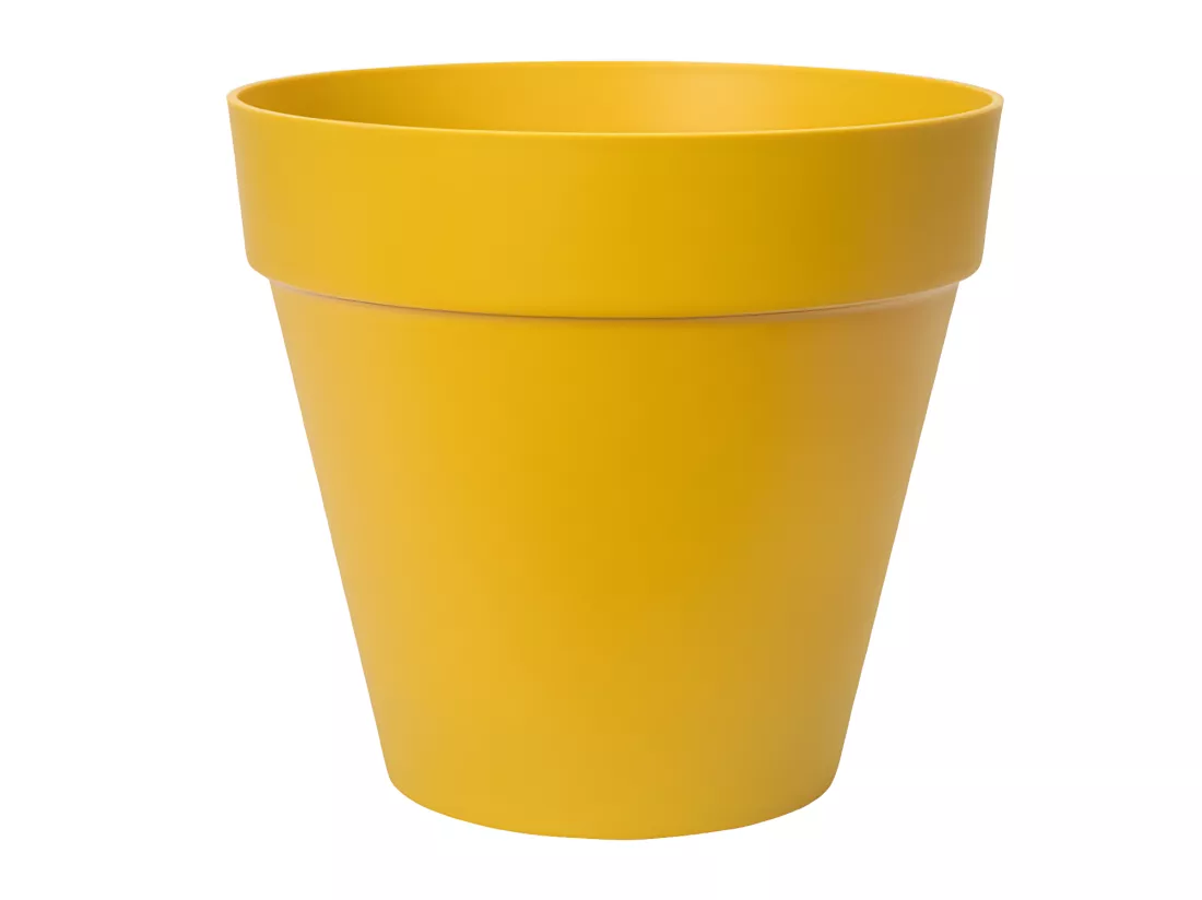 Pot de fleurs rond Loft Urban avec roues - Ø 40 x H.35 cm - Ocre - Elho