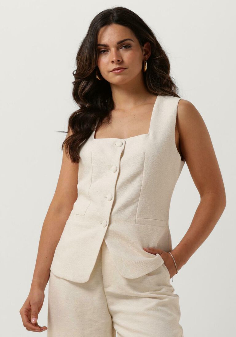 NEO NOIR gebroken wit neo noir gilet lily boucle waistcoat
