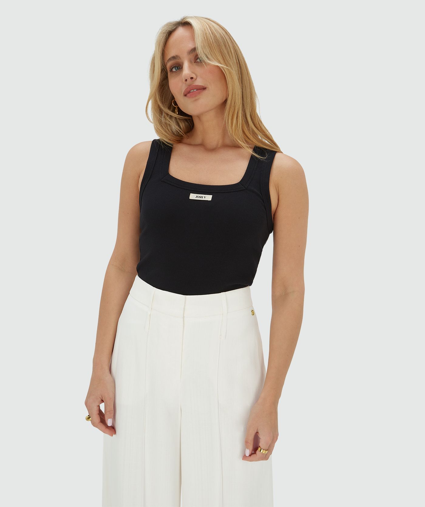 JV-DIEDA fitted top met logo - black