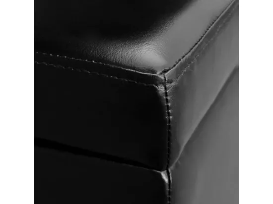 Banquette coffre capitonnée similicuir noir Mandai 118cm