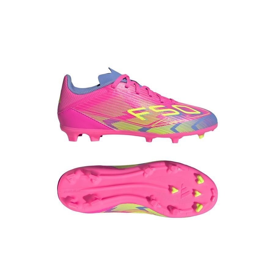 adidas F50 League FG/AG Mystic Victory - Lucid Pink/Lucid Lemon/Blue Fusion Enfant