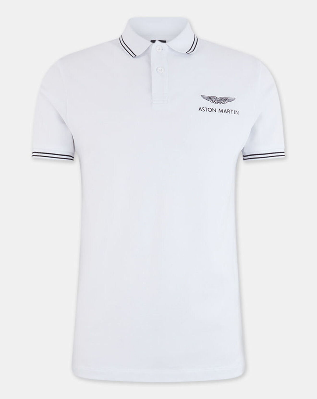 Hackett London Polo Regular Fit uni Aston Martin Racing Logo blanc