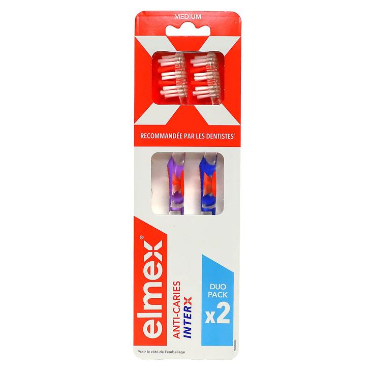 Inter X 2 brosses à dents anti-caries Medium