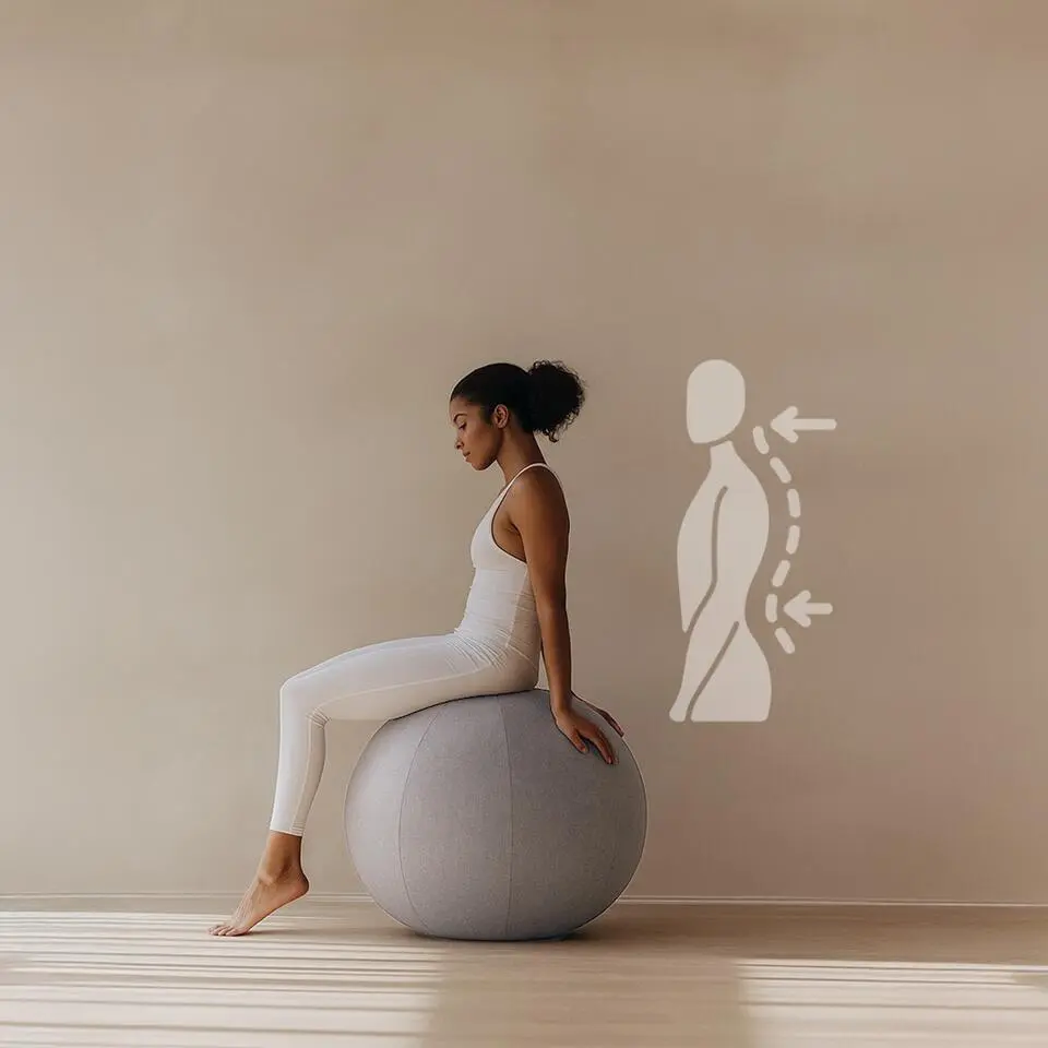 Ergonomische zitbal - 55 cm - Lichtgrijs