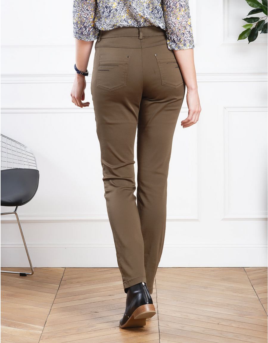 Pantalon stretch kaki