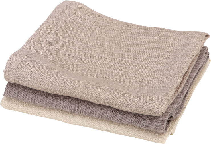 Sebra Stofbleer, 3 stk. , moonlight beige