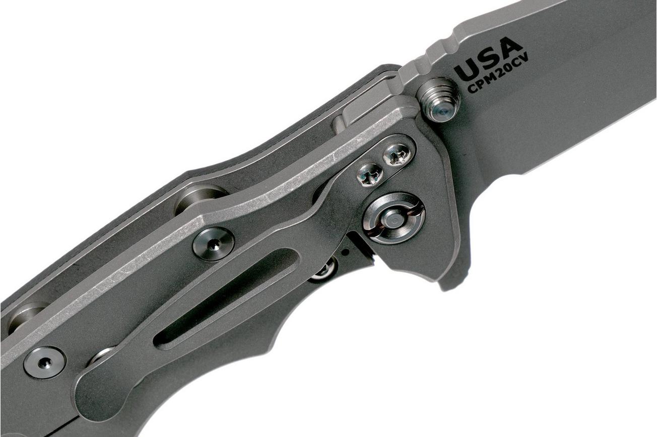 Rick Hinderer Eklipse 3.5” Tanto, CPM 20CV Working Finish, Black G10 zakmes
