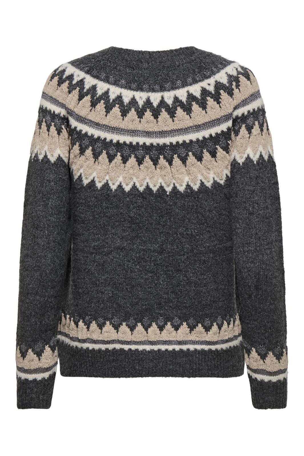 Only Onlrosita Ls Pullover Knt 3793989 dark grey melange w silver glitter golden yellow cloud dancer