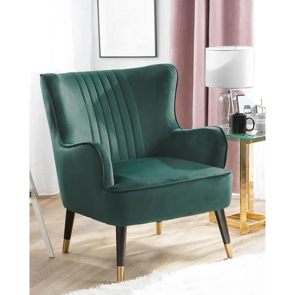 VARBERG - Fauteuil - Groen - Fluweel