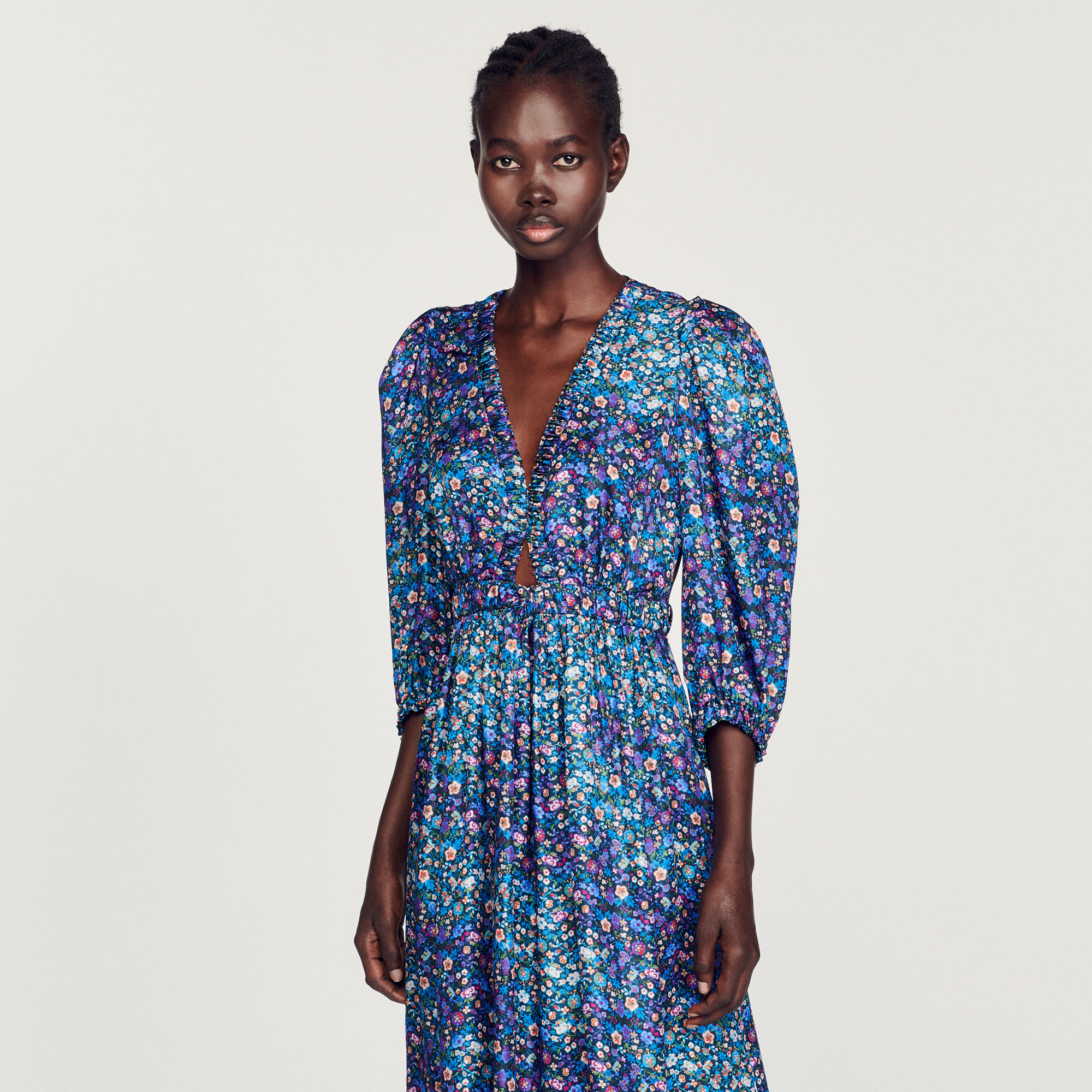Robe longue imprime fleuri