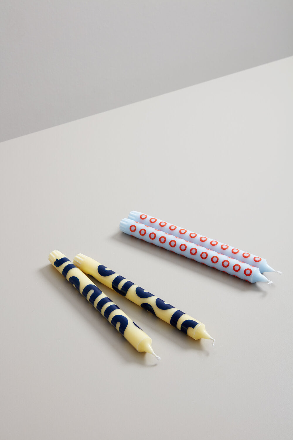 Studio About  Stearinlys, 4-pak - Yellow/Blue