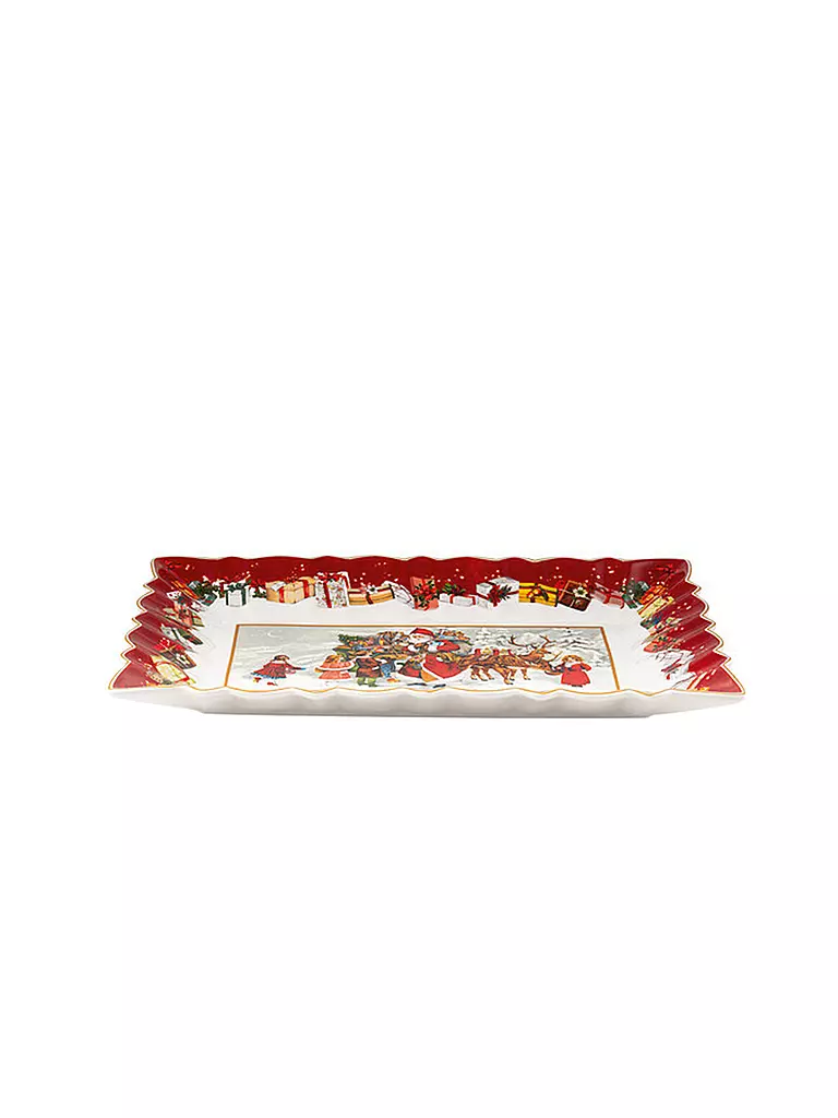 VILLEROY & BOCH Toy's Fantasy Kuchenplatte eckig, Santa und Kinder 35x23x3,5cm bunt