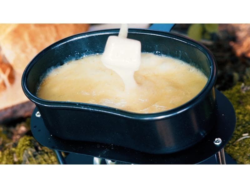 Nouvel Käsefondue-Set Gamelle 4 Teile, Schwarz Adventure Cooking Set