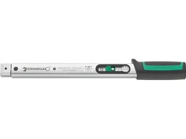 STAHLWILLE 730/20, Analog momentnøgle, Ft-lb, In-lb, Nm, Elektronisk, 40 - 200 Nm, Sort, Grøn, Micro-USB