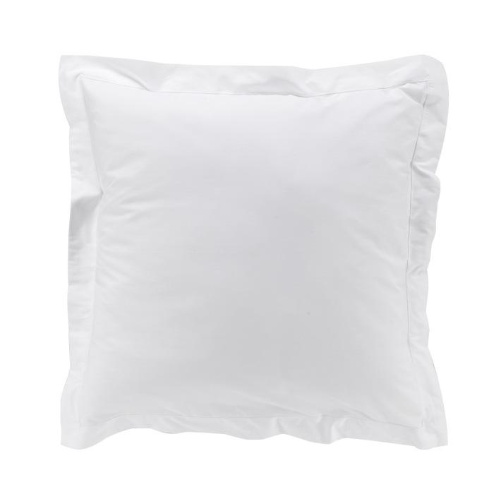 TAIE OREILLER VOLANT PLAT 63X63CM PERCALE UNI BLC P BOURDON