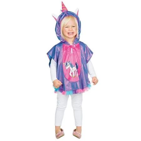Mottoland Kinderkostüm Einhorn Cape Größe 98, lila/pink