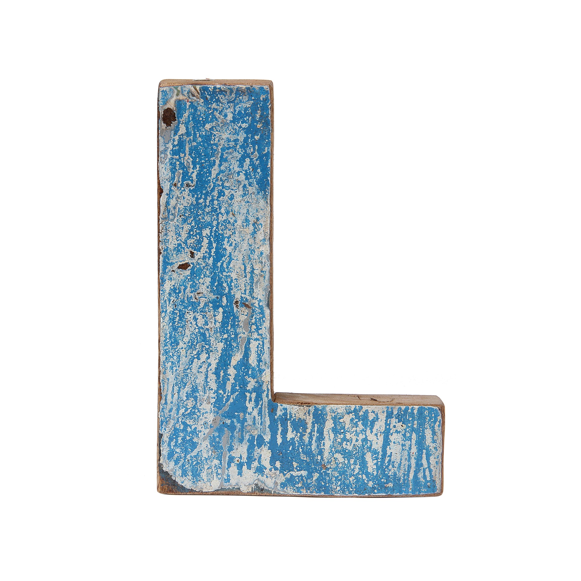Holzbuchstabe 'L', mehrfarbig, T 2,5 cm, B 13 cm, H 19 cm von fischer's lagerhaus
