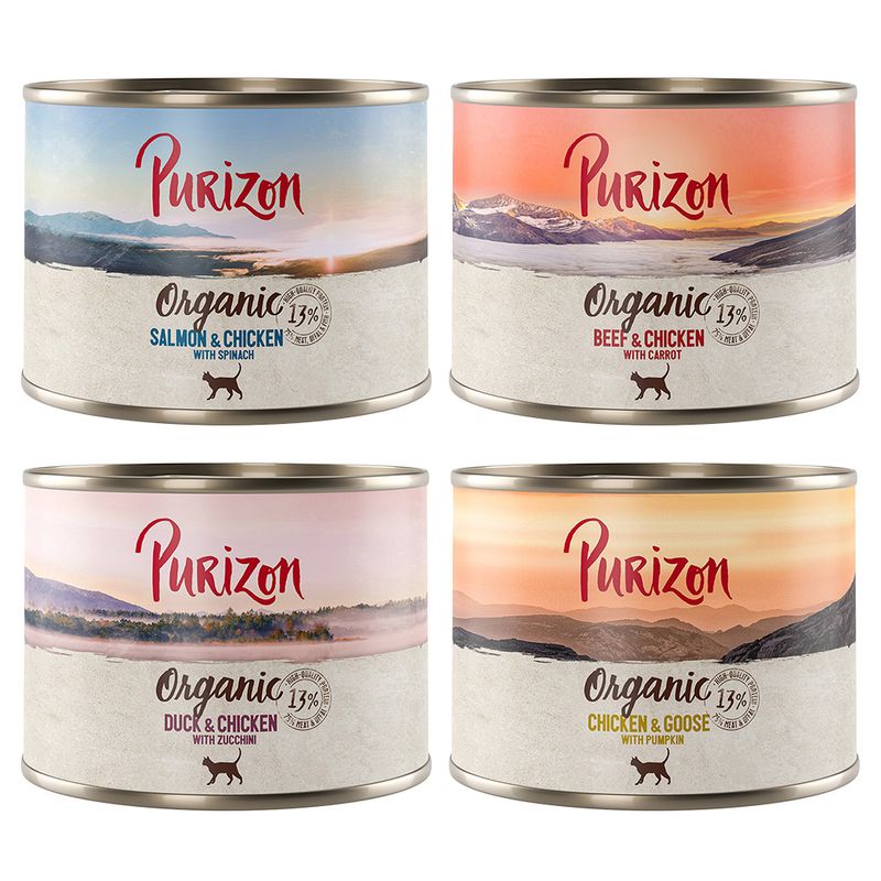 Lot économique Purizon Organic bio 24 x 200 g - sans céréales